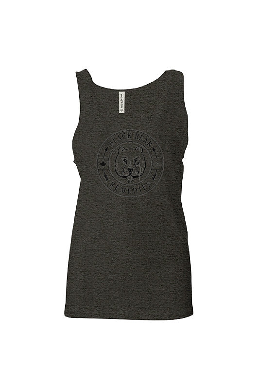 Charcoal Black Triblend Unisex Jersey Tank (black logo)