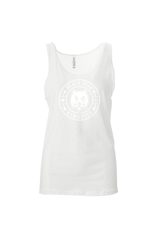 White Unisex Jersey Tank (white logo)