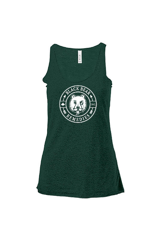 Emerald Triblend Ladies Racerback Tank (white logo)