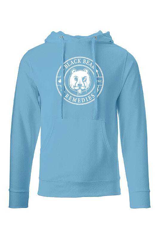 Aqua Midweight Hoodie (white logo)