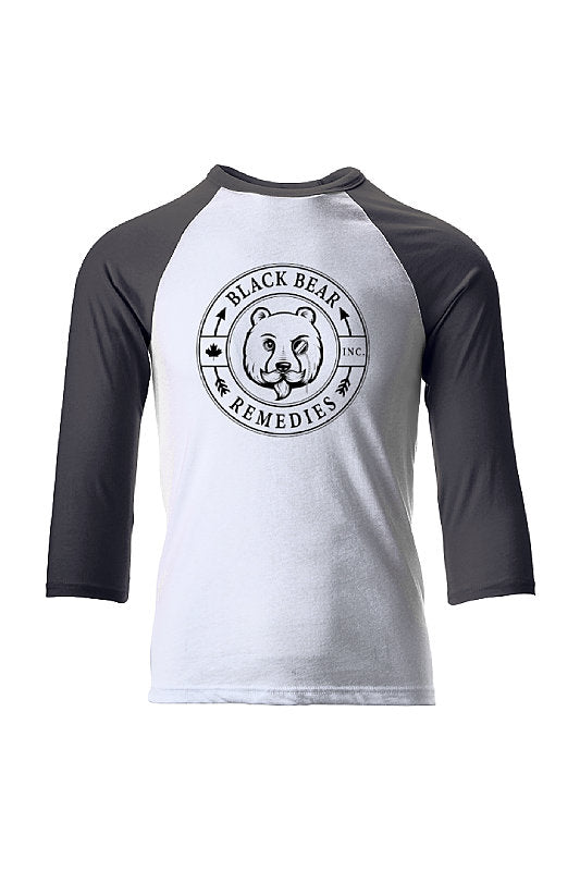 White/Asphalt baseball tee