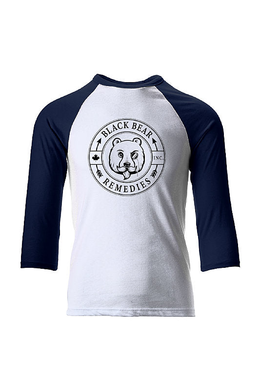 White/Navy baseball tee