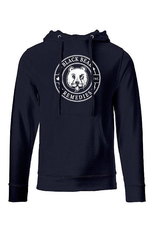 Classic Navy Midweight Hoodie (white logo)
