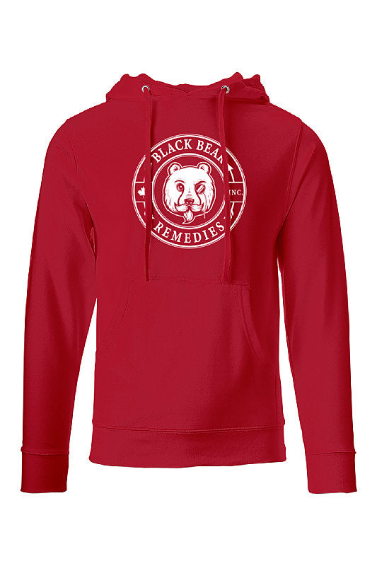 Red Midweight Hoodie (white logo)
