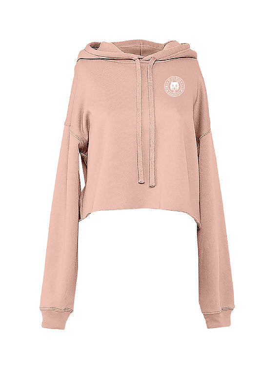 Peach Ladies Cropped Fleece Hoodie