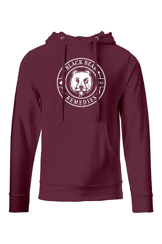 Maroon Midweight Hoodie (white logo)