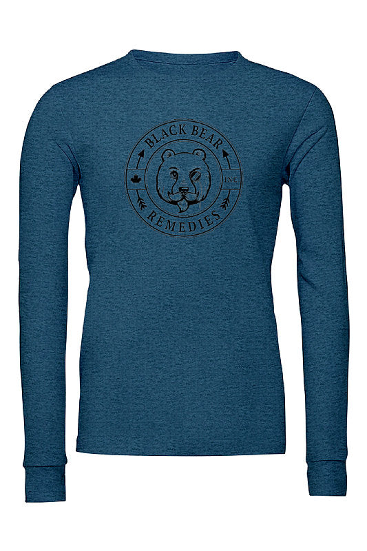 Heather Slate Long Sleeve (black logo)