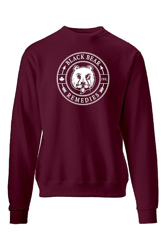 Maroon Midweight Crewneck (white logo)