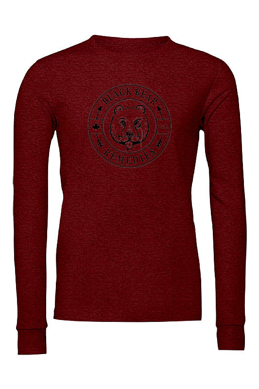 Maroon Triblend Long Sleeve (black logo)