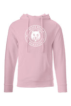 Load image into Gallery viewer, Light Pink Midweight Hoodie (white logo)
