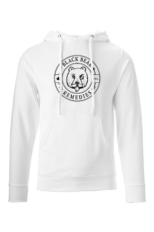 White Midweight Hoodie (black logo)