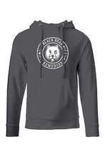 Load image into Gallery viewer, Charcoal Midweight Hoodie (white logo)
