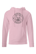 Load image into Gallery viewer, Light Pink Midweight Hoodie (black logo)
