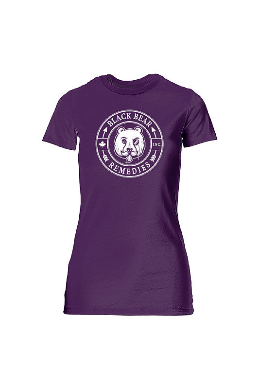 Team Purple Ladies Slim Fit Tee (white logo)