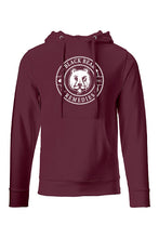 Load image into Gallery viewer, Maroon Midweight Hoodie (white logo)

