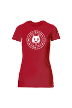 Load image into Gallery viewer, Red Ladies Slim Fit Tee (white logo)
