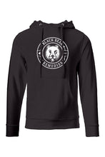 Load image into Gallery viewer, Black Midweight Hoodie (white logo)
