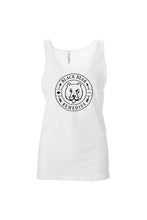 Load image into Gallery viewer, White Unisex Jersey Tank (black logo)

