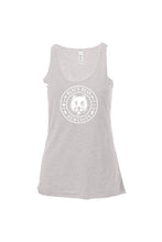 Load image into Gallery viewer, Athletic Grey Triblend Ladies Racerback Tank (white logo)
